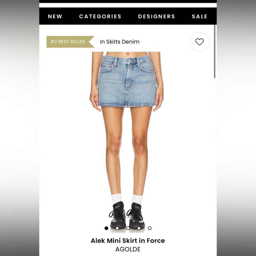 Agolde mini light wash Denim skirt. Size 27 fits 2-6 (s/m).